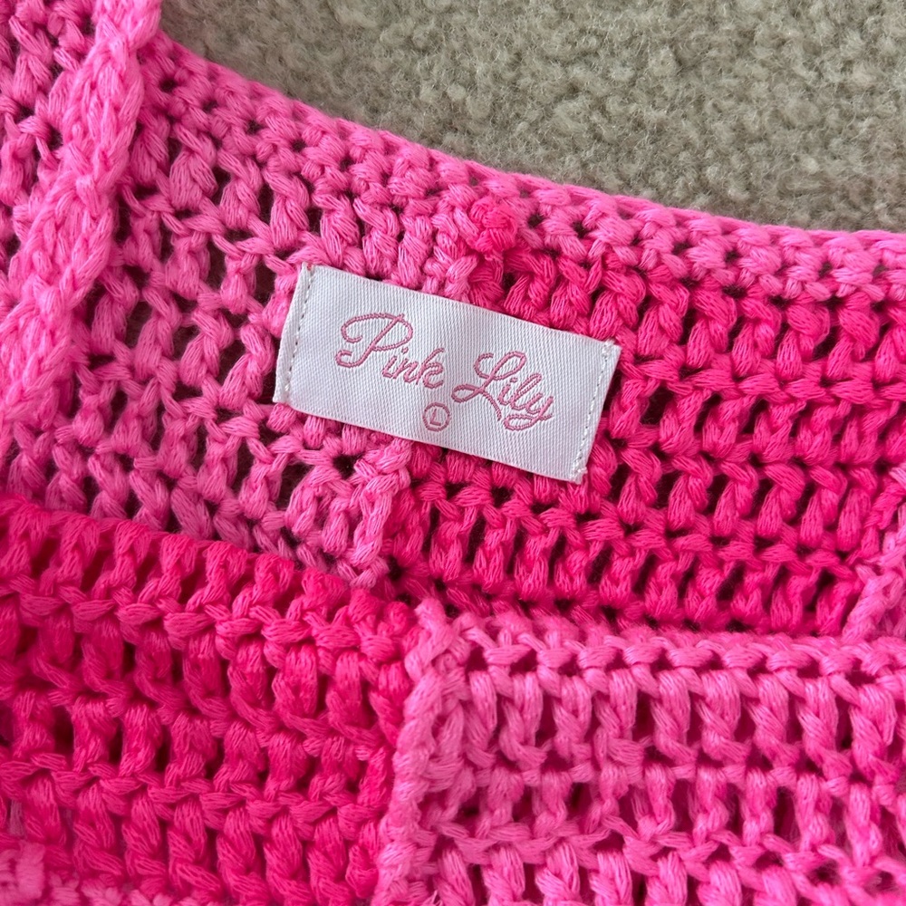 Pink Lily Bright Pink Knit Top - Picture 2 of 2
